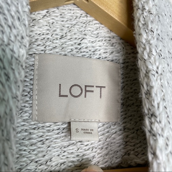 Ann Taylor LOFT Asymmetrical Zip Sweater Knit Moto Jacket Light Gray S - Picture 6 of 9